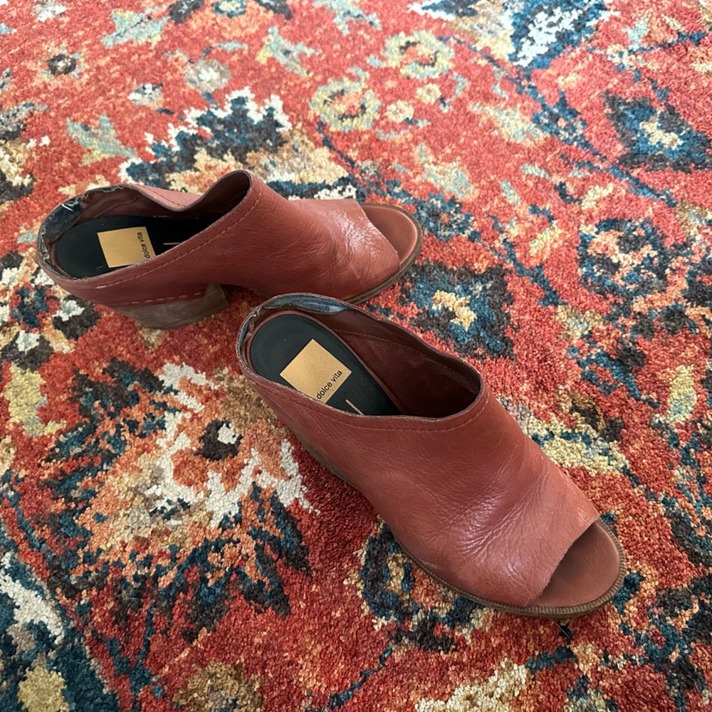 Dolce Vita mules, red leather